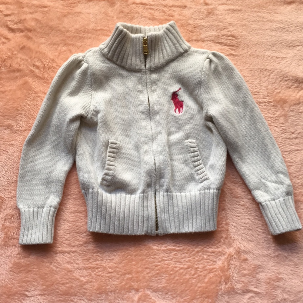 Polo zip up girls sweater sz2/2T